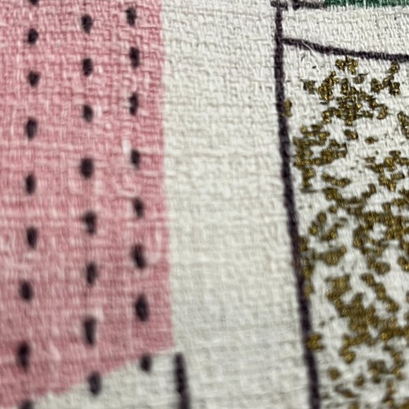 Mid-Century Bark Cloth Cafe Curtain Set - Picture 10 of 12